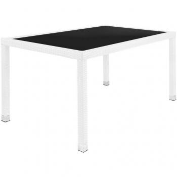 Salle à Manger Marlene Aluminium & Rotin, Verre Trempé