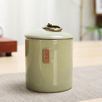 Tarro de cerámica para hojas de té con sellado de grietas