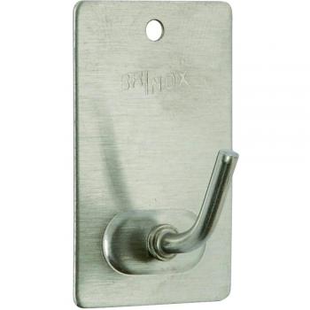 PERCHA MEDIANA ADHESIVA / ACERO INOX. BLISTER 3 UDS