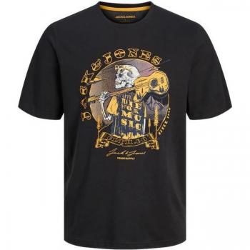 Camiseta Masculina Jack&Jones Cuello Redondo Negro Skull