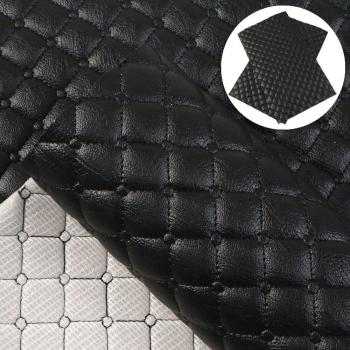 30x140cm Faux Leather Upholstery Fabric with Argyle Design