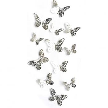 Calcomanías Metálicas de Mariposas para Habitaciones y Aulas