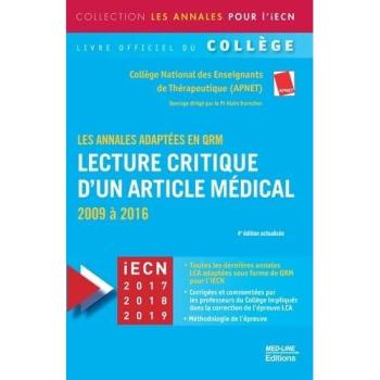 Lecture critique d'un article médical : Les annales adaptées en qrm 2009-2016