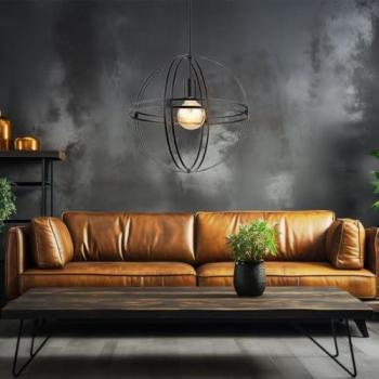 Sfera di metallo nero 50 cm – Lampada a soffitto “Design”