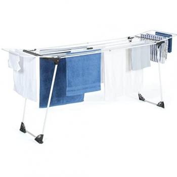 Tendedero plegable extensible IDMARKET Ultra gris y blanco 160 a 211,5 cm
