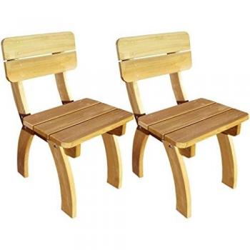 Ensemble de 2 chaises de jardin en bois de pin imprégné