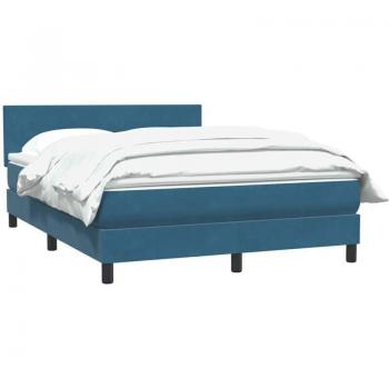 Dunkelblaues Boxspringbett mit Matratze 160x220 cm