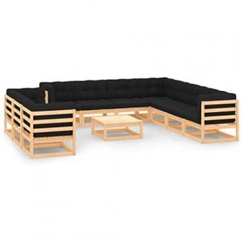Almofadões Antracite VidaXL 11 Peças Jardim Lounge