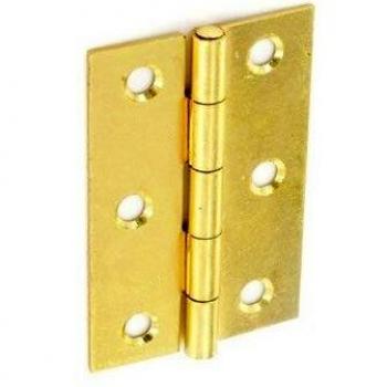 Brass Plated Steel Butt Hinges 75mm