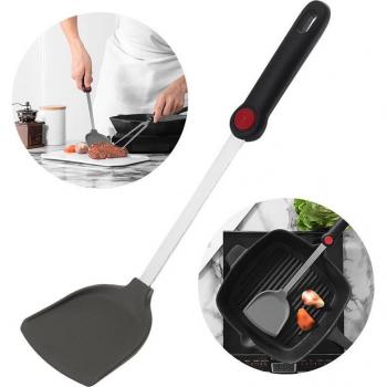 Espátula de silicona con mango de acero inoxidable, utensilio de cocina, 1 unidad