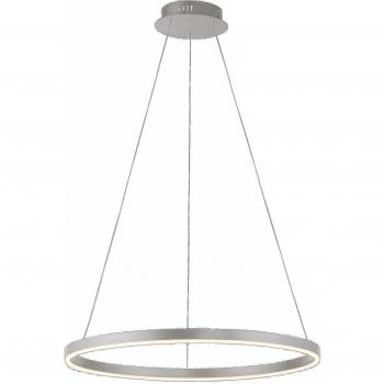 LED Pendelleuchte Ritus in Silber Ø 58,5cm