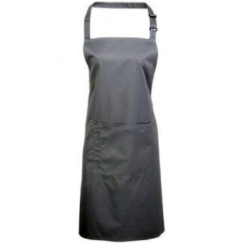 Premier Silver One‑Tone Bib‑Pocket Apron for Men