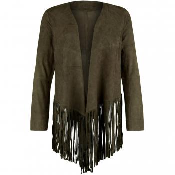 ANOKHI Fransen‑Veloursleder Damenjacke