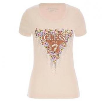 Camiseta Diseño Floral Triángulo Mujer Guess