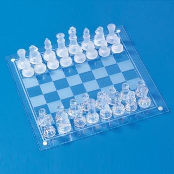 25cm Matte Glass Faux Crystal Chess and Checker Indoor Game
