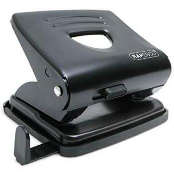 Rapesco 825 Metal 2-Hole Punch, 25-Sheet Capacity, Black