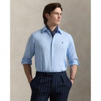 Polo Ralph Lauren Camisa de Lino Tallas Grandes – Custom Fit Azul