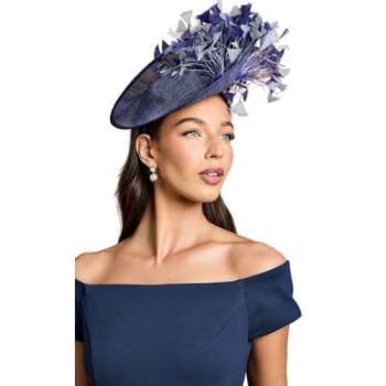 Coast Women’s Navy Feathered Round Hat – Lisa Tan Edition