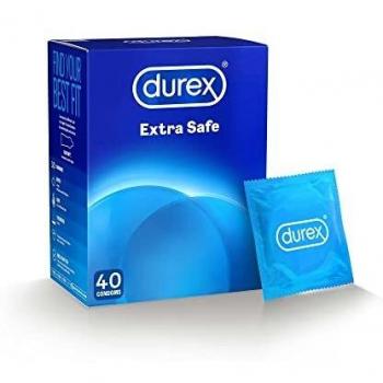 Durex Extra Safe Condoms, 40 Pack, Extra Lubricated and Slightly Thicker