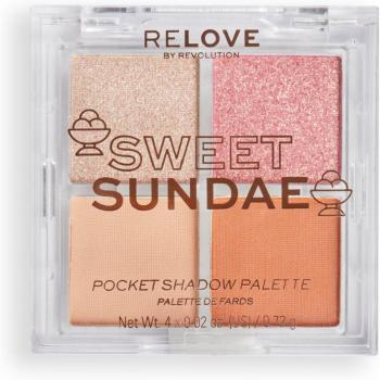 Revolution Relove Pocket Palette Shade Sweet Sundae 4x0.72 g