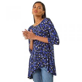 Tunika „Blue Speckled Print“ – Blau, Schichtdesign