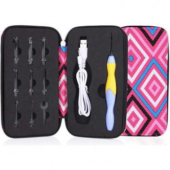 Adjustable Brightness LED Crochet Hook Set 9-in-1