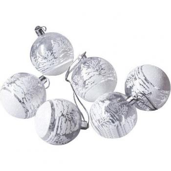 Juego de 6 Bolas de Copo de Nieve para Árbol de Navidad