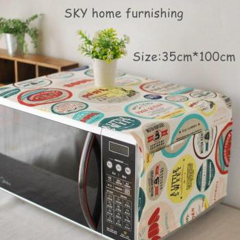 Romantic Design Microwave Oven Cover with 2 Pouches, Dustproof Cotton