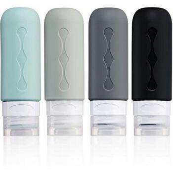Flacons de Voyage Gemice, 4Pcs Silicone Étanches