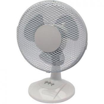 White 9‑Inch Desktop Fan by Q‑Connect, 2‑Speed, 229 mm (KF00402)