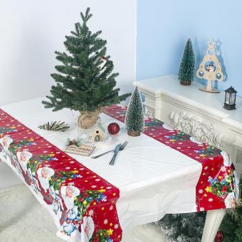 PVC Christmas Tablecloth 180x110cm Waterproof