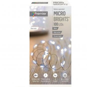 00 LED White Battery Operated String Lights with Timer 5M