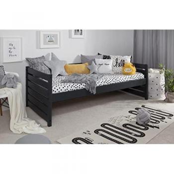 TiCAA Sofabett Naomi 90x200, Kiefer massiv Grau