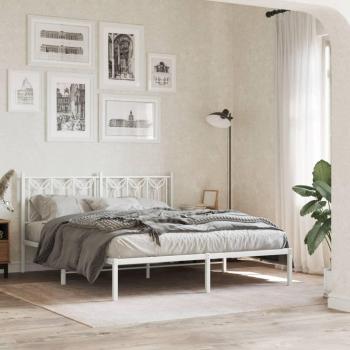 Metal Bed Frame with Headboard 160x200cm