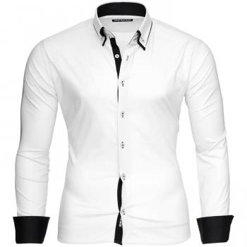 Reslad Männerlangarmhemd „Alabama“ RS‑7050 – Doppelkragen & Kontrastdesign
