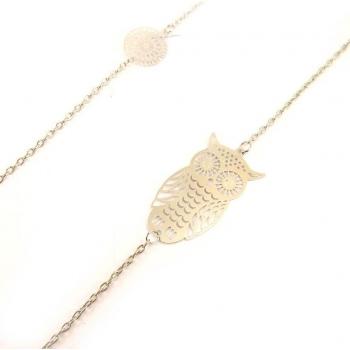 Elegant Silver Owl Necklace by Les Trésors De Lily