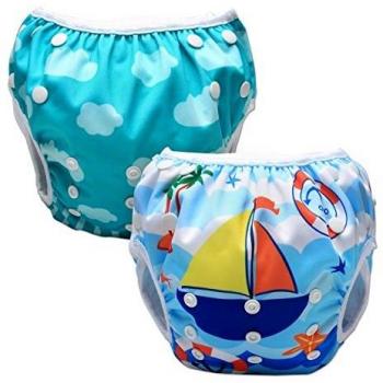 Pannolini Lavabili Luxja per Piscina (Con barca a vela e Unicorno)