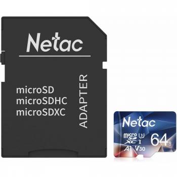 Netac Carte mémoire microSDXC 64G UHS-I Haute Vitesse A1 U