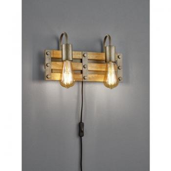 Illuminazione rustica in legno e nichel