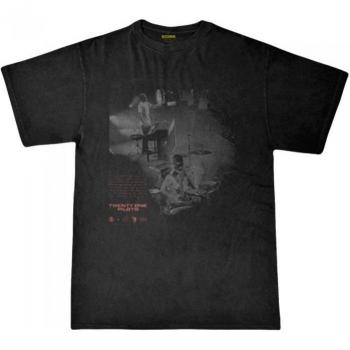T-shirt noir unisexe en coton masqué S twenty one pilots