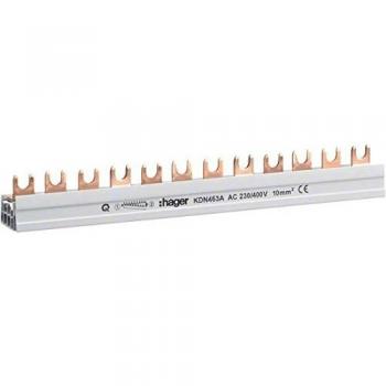 Hager HAG KDN463B 10qmm Phasenschiene für 14 LS-Schalter 4p, Elektronikzubehör + Gehäuse, Grau