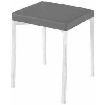 Paquete de 4 taburetes en polipiel gris, dimensiones 47cm x 40cm x 40cm