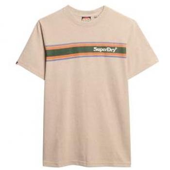 Superdry Logo T-Shirt mit Streifenmuster