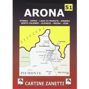 Arona. Stresa, Ispra, lago di Monate, Angera, Sesto Calende, Oleggio, Meina, Lesa 1:30.000
