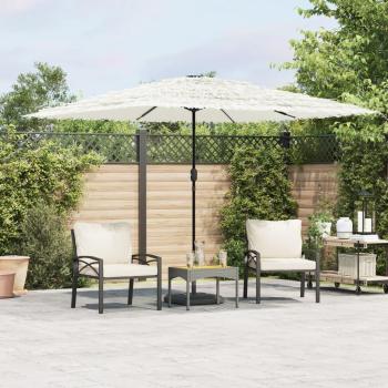White Garden Umbrella with Steel Pole 290x290x238 cm vidaXL