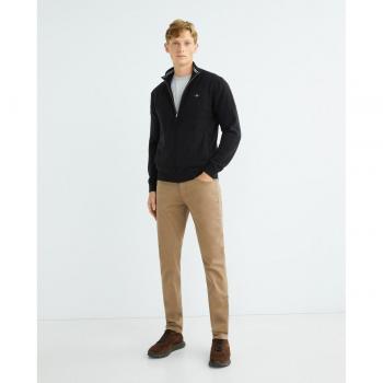 Gant Herren Strickjacke mit Reißverschluss in Schwarz, Größe L