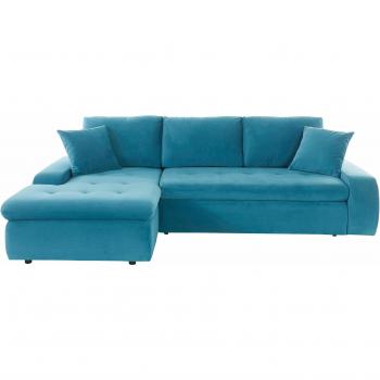 Ecksofa TRENDMANUFAKTUR „Indie II – Feinstruktur in Blau, B 246 cm, H 86 cm, T 155 cm“