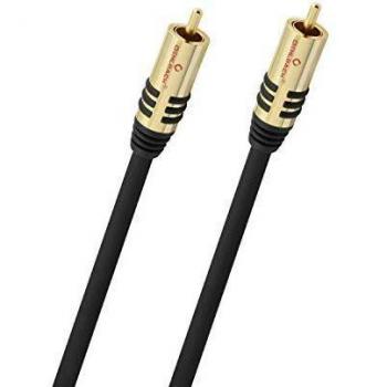 Câble Subwoofer Oehlbach 1m, Connecteurs Dorés