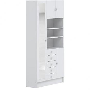 Armoire en panneaux de particules mélaminés blanche 90 x 29,6 x 181,6 cm