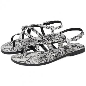 Michael Kors Women's Darrington Snake Flat Sandals – Aluminum – 10